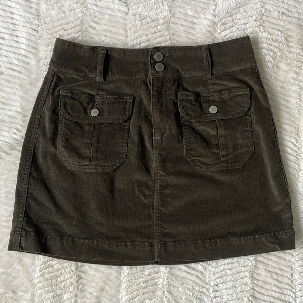 LOVE FIRE Corduroy Mini Skirt - Brown Small